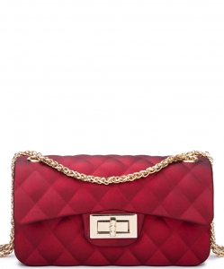 Quilt Embossed Jelly Small Classic Shoulder Bag HBG103578 RED